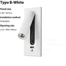 GobekUsa LED Wall Sconce Adjustable Reading Light for Hotel Bedroom, USB Charging