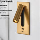 GobekUsa LED Wall Sconce Adjustable Reading Light for Hotel Bedroom, USB Charging
