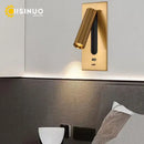 GobekUsa LED Wall Sconce Adjustable Reading Light for Hotel Bedroom, USB Charging