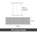 GobekUsa LED Wave Pendant Chandeliers for Living Dining Room Restaurant