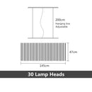 GobekUsa LED Wave Pendant Chandeliers for Living Dining Room Restaurant