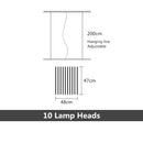 GobekUsa LED Wave Pendant Chandeliers for Living Dining Room Restaurant