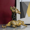 GobekUsa Leopard Resin Statue: Modern Africa Wildlife Panther Sculpture for Home & Office