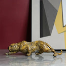 GobekUsa Leopard Resin Statue: Modern Africa Wildlife Panther Sculpture for Home & Office