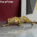 GobekUsa Leopard Resin Statue: Modern Africa Wildlife Panther Sculpture for Home & Office