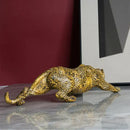 GobekUsa Leopard Resin Statue: Modern Africa Wildlife Panther Sculpture for Home & Office