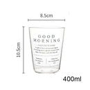 Modern gold letter glass breakfast cup kitchen coffee tumbler by Decorbites