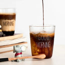 Modern gold letter glass breakfast cup kitchen coffee tumbler by Decorbites