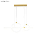 GobekUsa Gold Linear and Ring LED Island Chandelier for Dining Room with Simplicity Acrylic Design