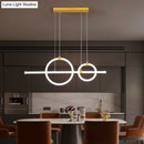 GobekUsa Gold Linear and Ring LED Island Chandelier for Dining Room with Simplicity Acrylic Design