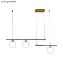 GobekUsa Modern Metal Chandelier Lamp - Round & Linear Design, LED Gold Hanging Light Kit - 33.5"/39"/47" Wide - Warm/White Light