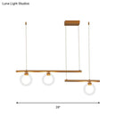 GobekUsa Modern Metal Chandelier Lamp - Round & Linear Design, LED Gold Hanging Light Kit - 33.5"/39"/47" Wide - Warm/White Light