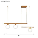 GobekUsa Modern Metal Chandelier Lamp - Round & Linear Design, LED Gold Hanging Light Kit - 33.5"/39"/47" Wide - Warm/White Light