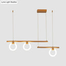 GobekUsa Modern Metal Chandelier Lamp - Round & Linear Design, LED Gold Hanging Light Kit - 33.5"/39"/47" Wide - Warm/White Light