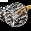 GobekUsa 5-Head Linear Crystal Ball Pendant Light in Gold - Elegant Dining Room Ceiling Fixture