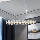 GobekUsa Contemporary Linear Crystal Island Lamp with 16 Hanging Lights - Perfect for Living Room