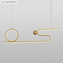 GobekUsa Minimalist Gold Linear LED Island Lighting for Restaurants - Metal Ceiling Hang Lamp