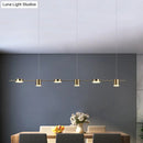 GobekUsa Modern LED Pendant Light for Dining Room - Linear Shaped, Metallic Finish, Island & Hanging