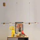 GobekUsa Modern LED Pendant Light for Dining Room - Linear Shaped, Metallic Finish, Island & Hanging