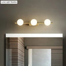 GobekUsa Sleek Gold Linear Vanity Wall Light with Milky Ball Glass Sconce for Bathroom