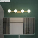 GobekUsa Sleek Gold Linear Vanity Wall Light with Milky Ball Glass Sconce for Bathroom