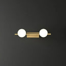 GobekUsa Sleek Gold Linear Vanity Wall Light with Milky Ball Glass Sconce for Bathroom