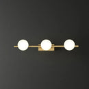 GobekUsa Sleek Gold Linear Vanity Wall Light with Milky Ball Glass Sconce for Bathroom