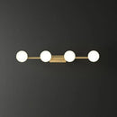 GobekUsa Sleek Gold Linear Vanity Wall Light with Milky Ball Glass Sconce for Bathroom