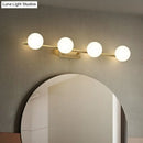 GobekUsa Sleek Gold Linear Vanity Wall Light with Milky Ball Glass Sconce for Bathroom