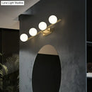 GobekUsa Sleek Gold Linear Vanity Wall Light with Milky Ball Glass Sconce for Bathroom