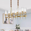 GobekUsa Gold Lustre Glass Chandelier: Modern Luxury Pendant for Living, Dining, Bedroom