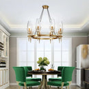 GobekUsa Gold Lustre Glass Chandelier: Modern Luxury Pendant for Living, Dining, Bedroom