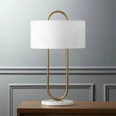 GobekUsa Gold Luxury LED Table Lamp with White Lampshade for Home and Hotel Decoration