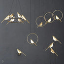 GobekUsa Gold Magpie Bird Ceiling Chandelier: Modern Home Interior Lighting for Living Dining Kitchen
