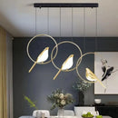 GobekUsa Gold Magpie Bird LED Ceiling Chandelier for Dining Room Decor