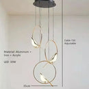 GobekUsa Gold Magpie Bird LED Ceiling Chandelier for Dining Room Decor