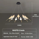 GobekUsa Gold Magpie Bird Ceiling Chandelier | Modern LED Ring Light for Dining Room & Decor