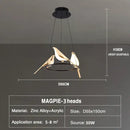GobekUsa Gold Magpie Bird Ceiling Chandelier | Modern LED Ring Light for Dining Room & Decor