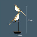 GobekUsa Gold Magpie Bird Ceiling Chandelier | Modern LED Ring Light for Dining Room & Decor