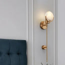 GobekUsa Gold Marble Copper Wall Lamp Modern Minimalist Bedside LED Light
