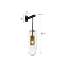 GobekUsa Clear Glass Pill Capsule Wall Sconce - Modern 1-Light Hanging Light with Mesh Cage