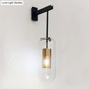 GobekUsa Clear Glass Pill Capsule Wall Sconce - Modern 1-Light Hanging Light with Mesh Cage