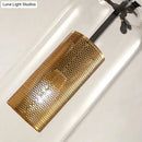 GobekUsa Clear Glass Pill Capsule Wall Sconce - Modern 1-Light Hanging Light with Mesh Cage