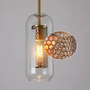 GobekUsa Gold Mesh Glass Ball Pendant Light Industrial Kitchen Fixture