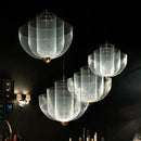 GobekUsa Gold Mesh Grid Ceiling Chandelier: Dimmable LED Indoor Lighting