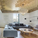 GobekUsa Gold Mesh Grid Ceiling Chandelier: Dimmable LED Indoor Lighting
