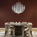 GobekUsa Gold Mesh Grid Ceiling Chandelier: Dimmable LED Indoor Lighting