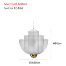 GobekUsa Gold Mesh Grid Ceiling Chandelier: Dimmable LED Indoor Lighting