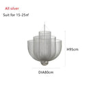 GobekUsa Gold Mesh Grid Ceiling Chandelier: Dimmable LED Indoor Lighting