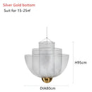 GobekUsa Gold Mesh Grid Ceiling Chandelier: Dimmable LED Indoor Lighting